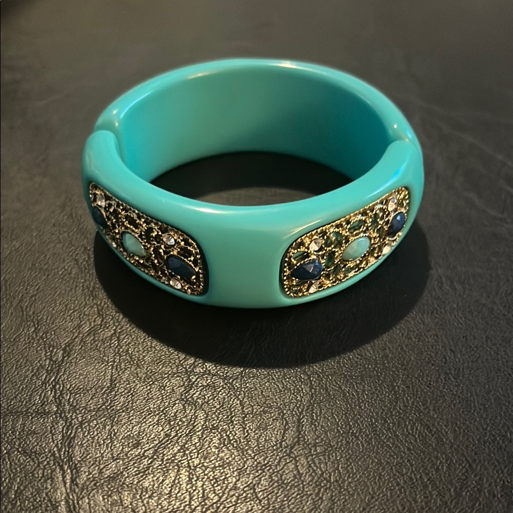 Turquoise and Blue Embellished Bangle